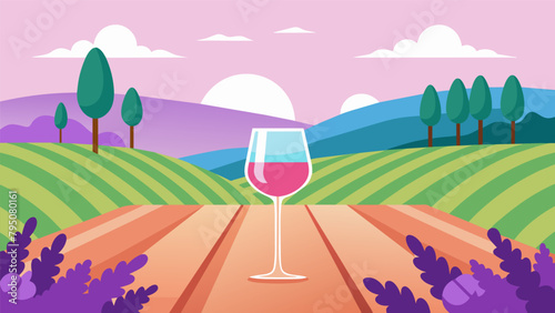 The enchanting scent of lavender and the delicate taste of a rare vintage rosé are the perfect pairing for a relaxing afternoon in a scenic vineyard..