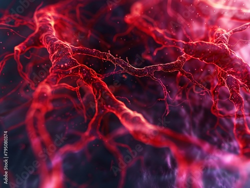 red veins in a blood vessel photo