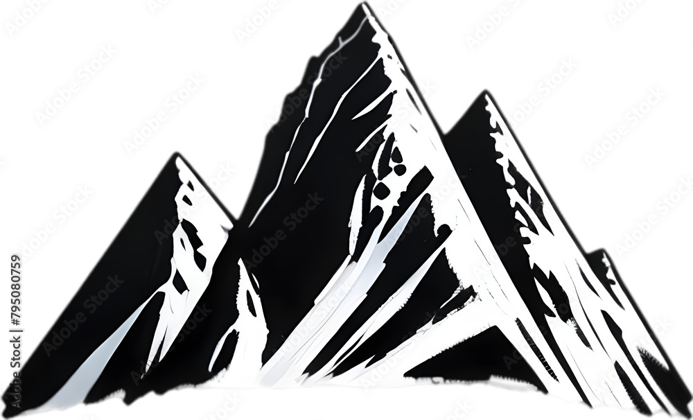 Fototapeta premium Mountain Silhouette Clipart.