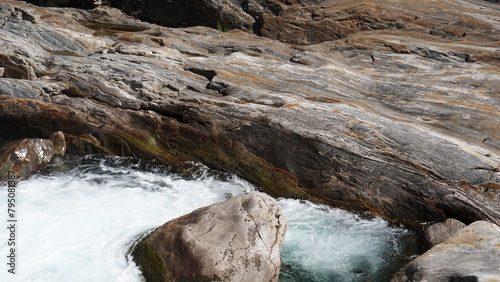 water flowing over rocks