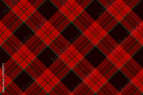 Tartan plaid background, diagonal check seamless pattern. Vector fabric texture for textile print, wrapping paper, gift card, wallpaper. (ID: 795081772)