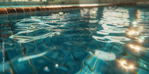 water in the pool close-up Generative AI