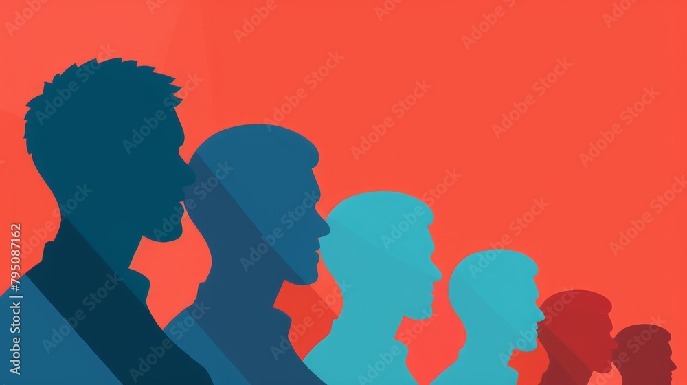 illustration: outlines of a male person, customer, consumer, copy and text space, 16:9 illustration: outlines of a male person, customer, consumer, copy and text space, 16:9