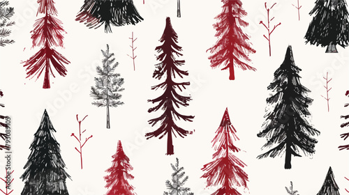 Xmas tree spruce pine fir minimalistic linear sketchy photo