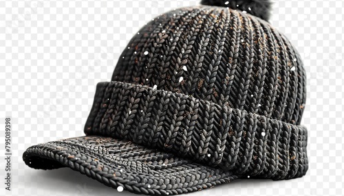 black warm winter hat photo
