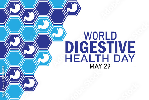 World Digestive Health Day. May 29. Holiday concept. Template for background, banner, card, poster with text inscription. Vector illustration.