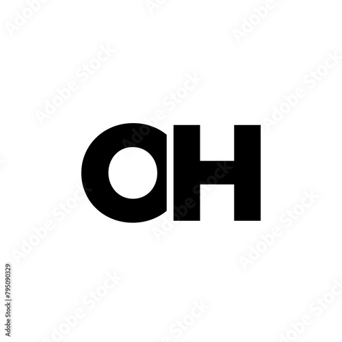 Letter O and H, OH logo design template. Minimal monogram initial based logotype.