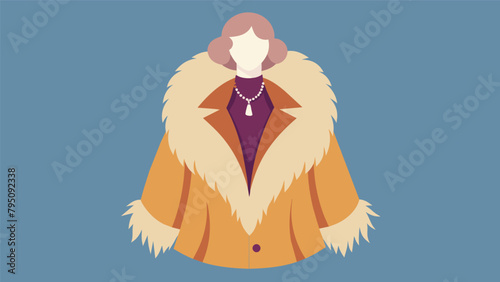 A vintage fur coat reminiscent of old Hollywood starlets found buried a racks of old coats and now serving as a cozy and stylish winter layer.. photo