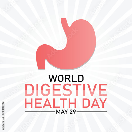 World Digestive Health Day wallpaper with shapes and typography, banner, card, poster, template. World Digestive Health Day, background