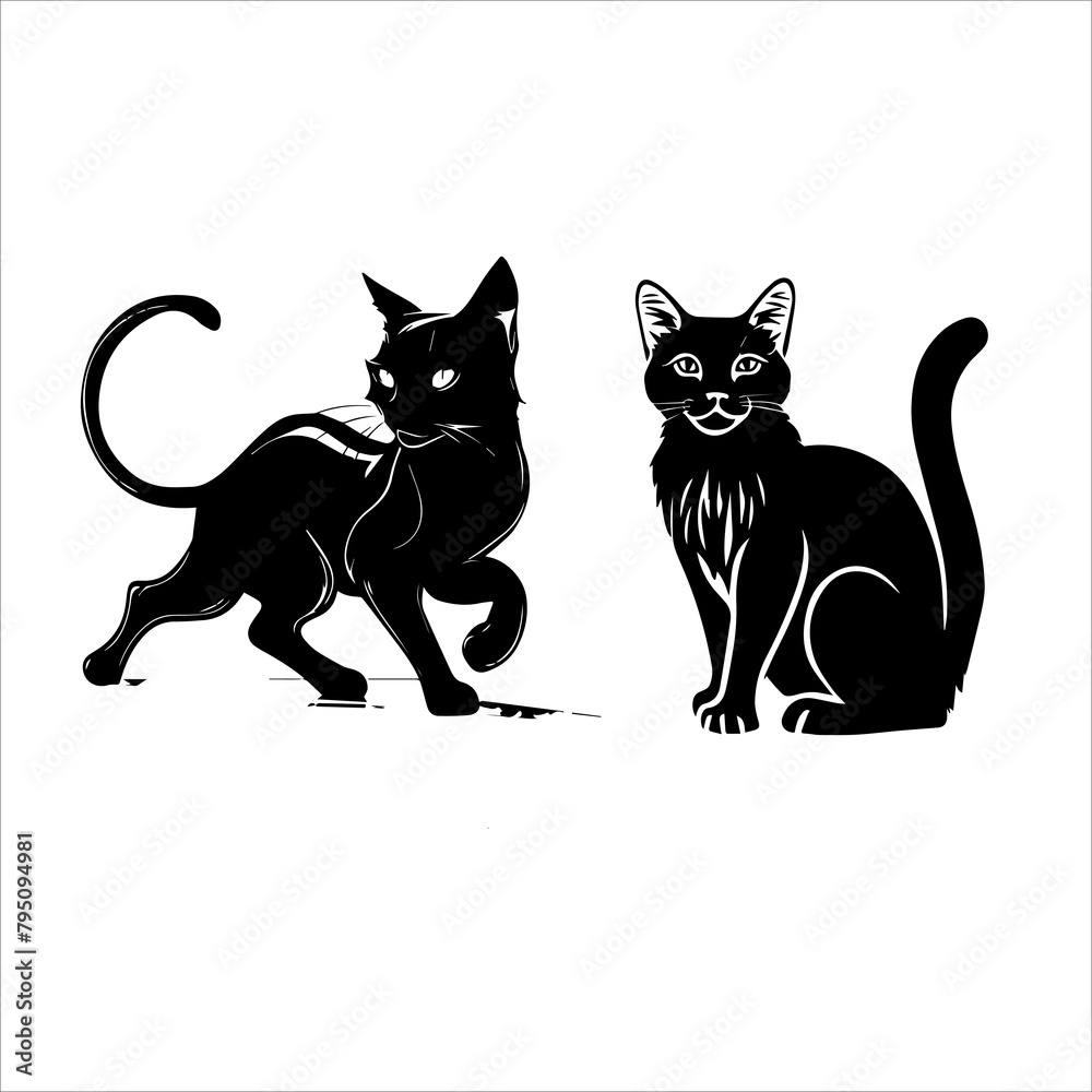 Fototapeta premium Tribal cat tattoo vector design suitable for stickers, logos, and others