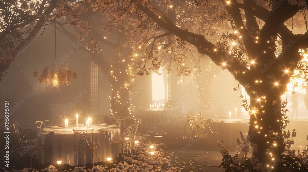 Soft, romantic glow and delicate textures create an intimate, ethereal ambiance
