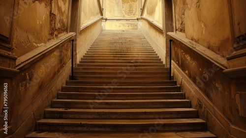 Staircase leading up to a historic landmark  inviting exploration