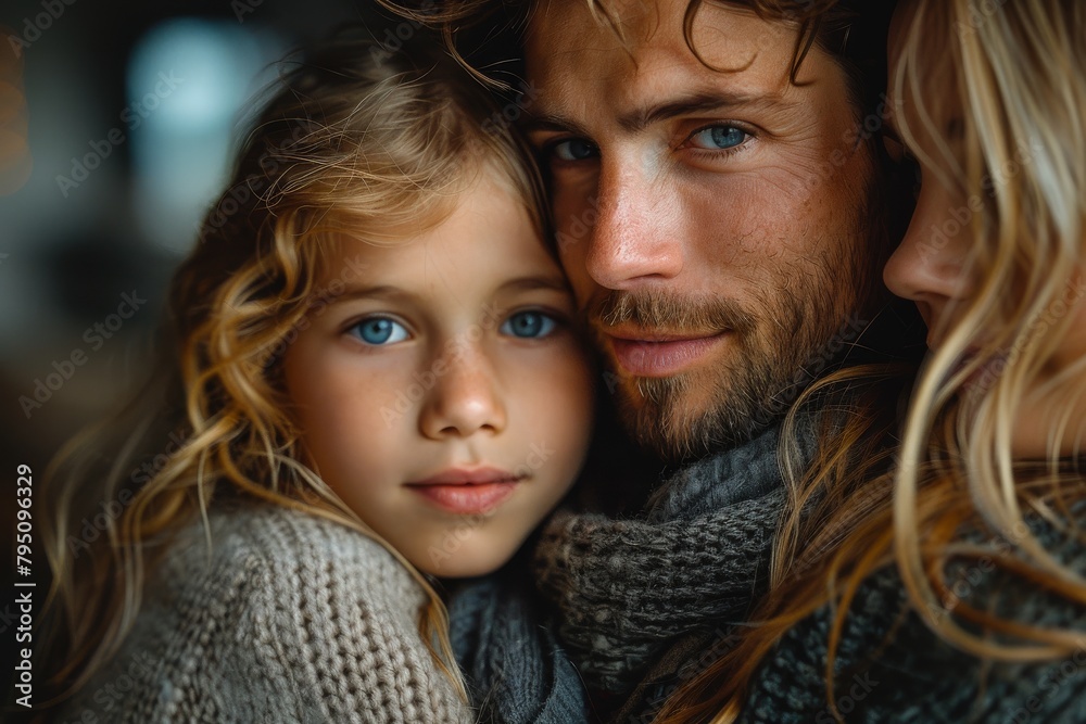 This image displays a close-up of a young woman with curly hair wearing a cozy knitted sweater, capturing warmth and style This image displays a close-up of a young woman with curly hair wearing a cozy knitted sweater, capturing warmth and style