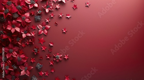 Red Flowers on Red Background