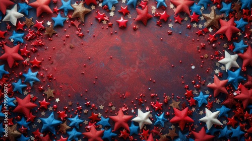 Red, White and Blue Stars Heart