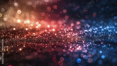 Blurry Colorful Lights on Dark Background.