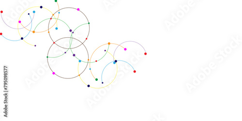 Vectors Big data visualization, Plexus circles connection for global communication, science and technology background design.