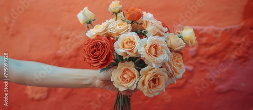 Person Holding Bouquet of Flowers