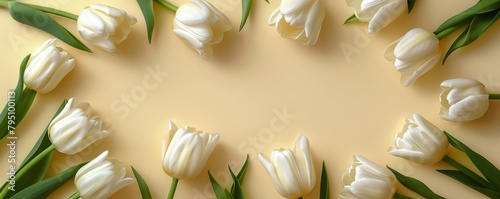 Group of White Tulips Arranged in a Circle
