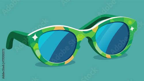 A pair of statement sunglasses made from recycled plastic showcasing that sustainable fashion can also be chic and trendy..