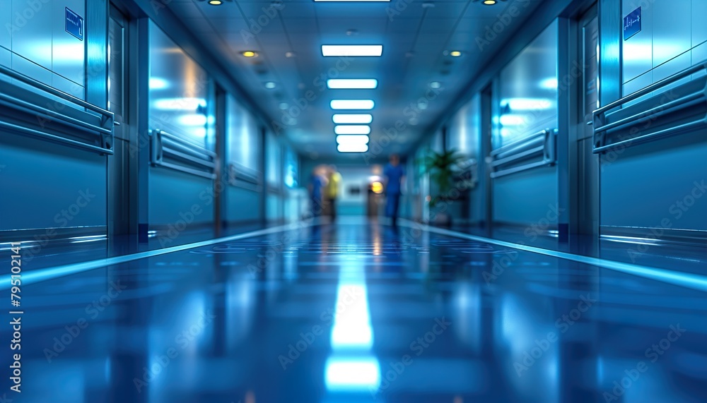 Fototapeta premium Bustling Hospital Corridor