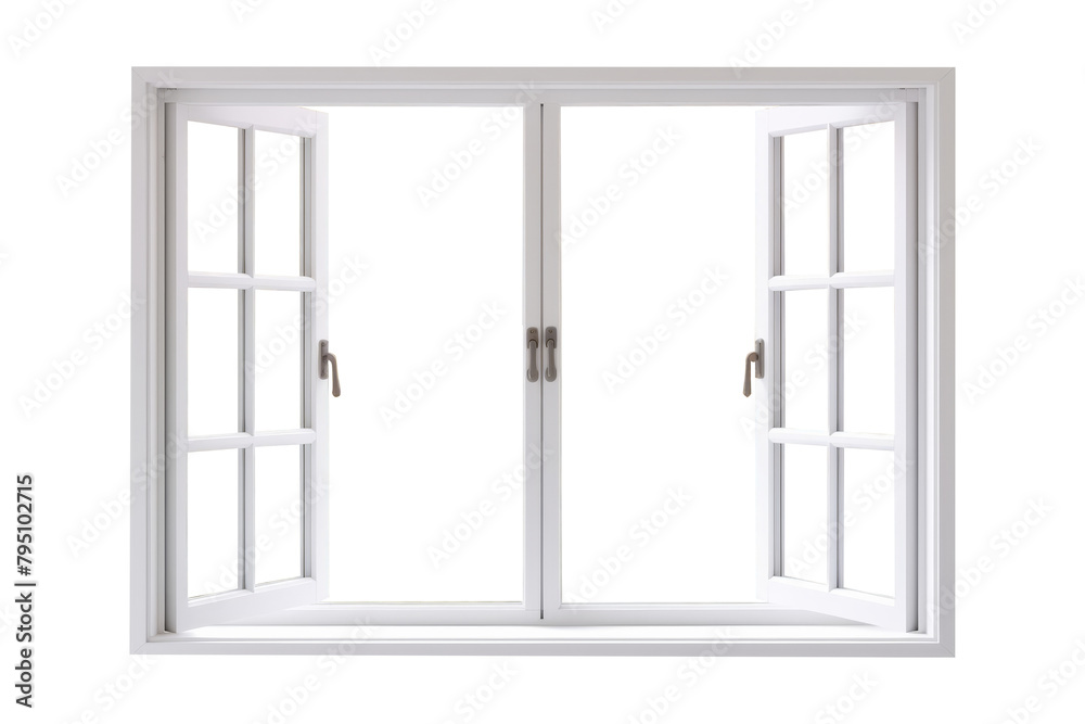 White open window isolated on transparent background. White open window isolated on transparent background.