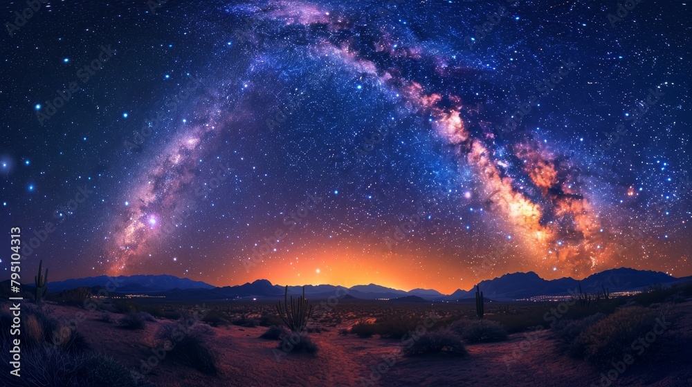 Night Sky: A stunning photo of the Milky Way galaxy arching across the sky