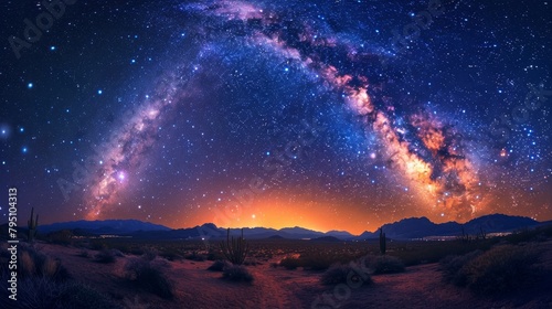 Night Sky: A stunning photo of the Milky Way galaxy arching across the sky