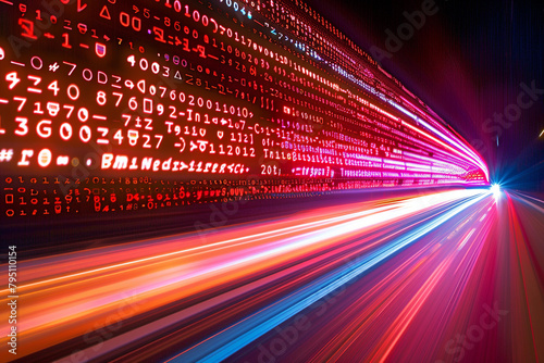 High-speed data transmission and binary code in action