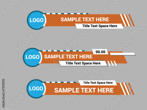 Modern lower third design template. Set of TV banners and bars for news and broadcasting.