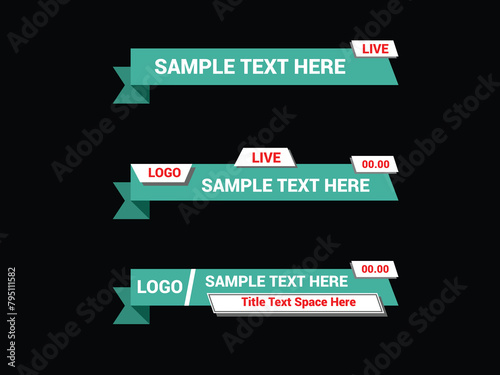 Modern lower third design template. Set of TV banners and bars for news and broadcasting.