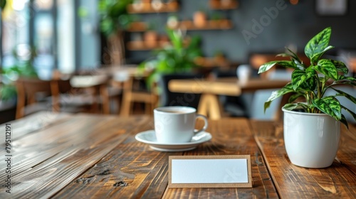 Wooden Table With Two Cups of Coffee