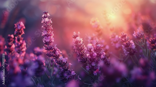 Purple Flowers Sprinkled Across Grass