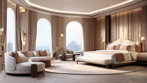 3d render of luxury hotel room
