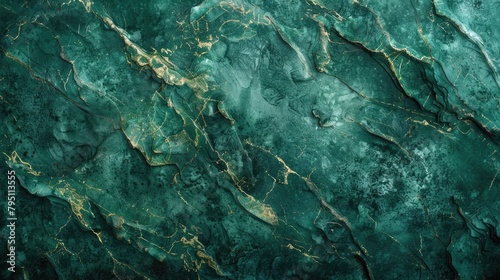 Christmas Color. Green Vintage Marbled Stone Background Texture for Holiday Wallpaper © AIGen