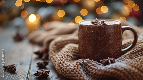 A Cup of Hot Chocolate on a Wooden Table