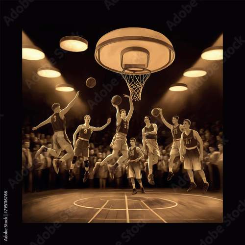 Basketball illustration vector for T-shirt design.