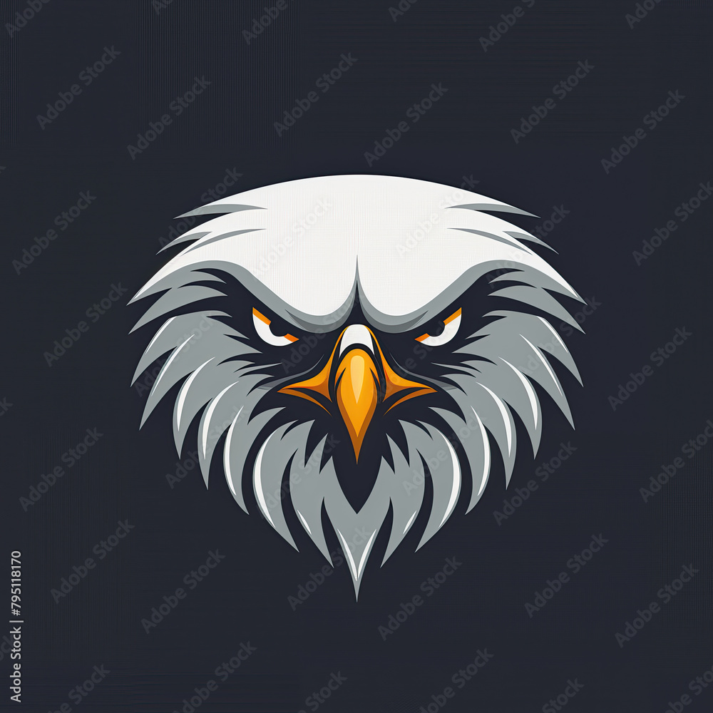Fototapeta premium Fierce eagle logo on dark background