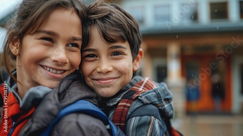 Man and Little Girl Posing for Picture