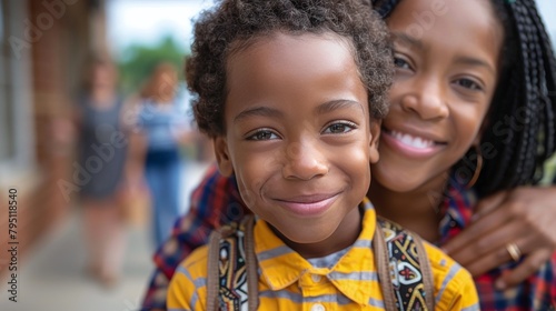 Man and Little Girl Posing for Picture