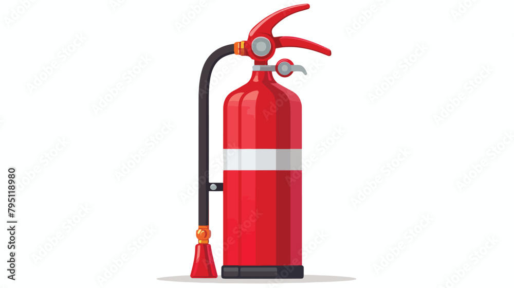 Red fire extinguisher. Fire extinguisher icon isolated