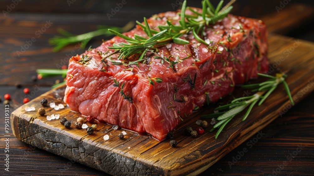 Raw Meat on Cutting Board