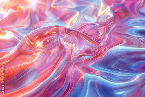  A closeup of an abstract digital art background with swirling shapes in shades of blue, purple and pink. Created with Ai