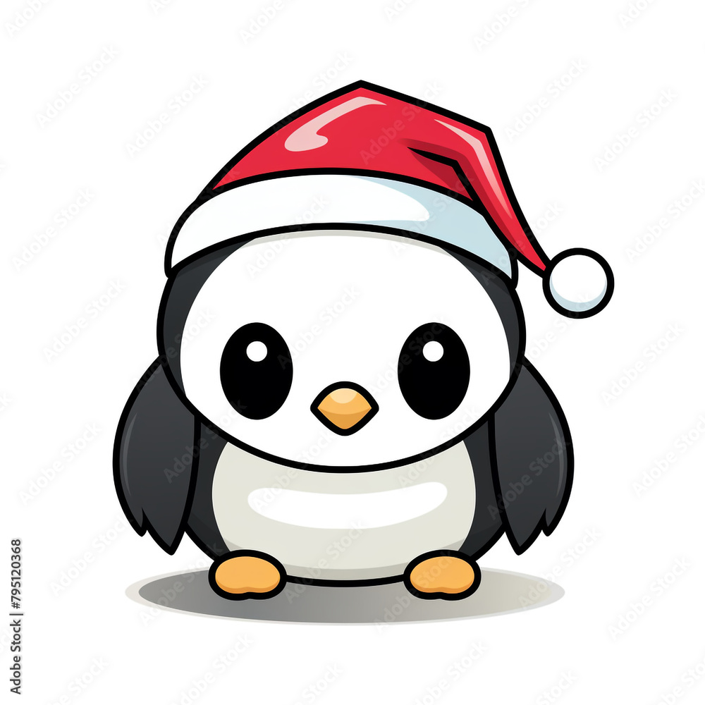 clipart kawaii, cute penguine wearing a christmas hat, soft pastel colour scheme, white background сreated with Generative Ai clipart kawaii, cute penguine wearing a christmas hat, soft pastel colour scheme, white background сreated with Generative Ai