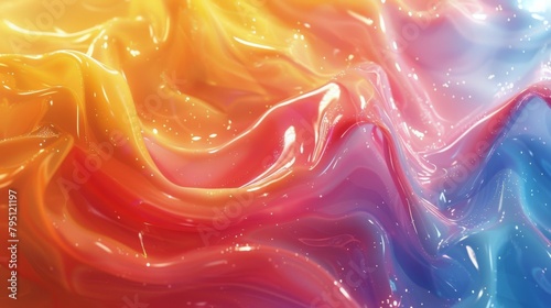 Multicolored Wave of Liquid