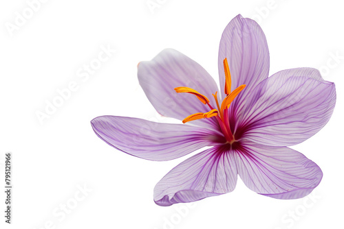 Saffron Flower On Transparent Background.