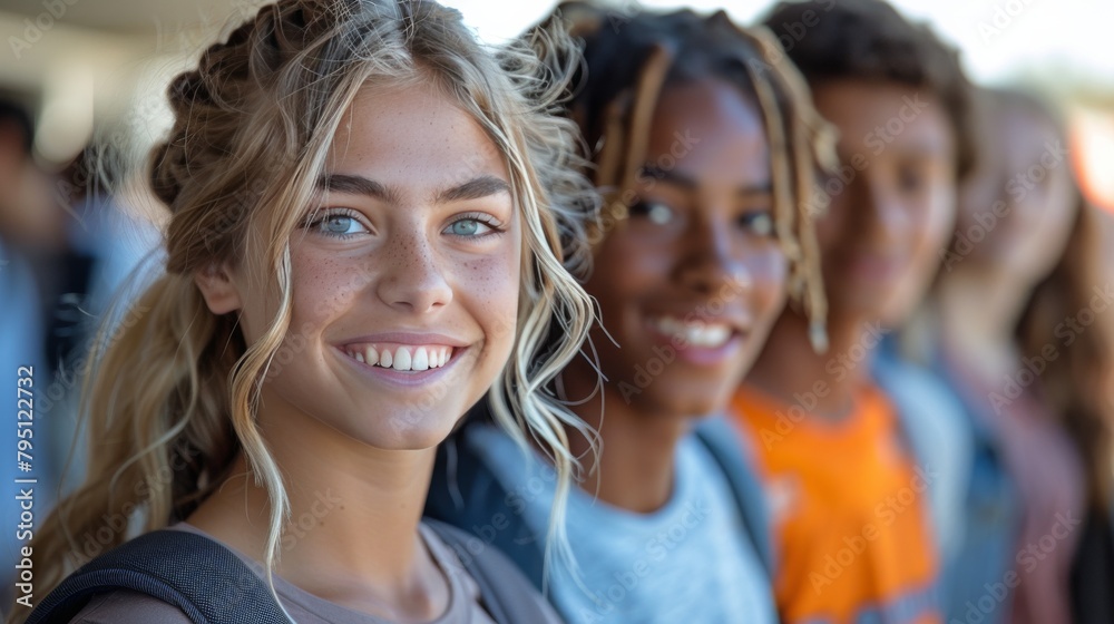 Group of Young Women Standing Together Group of Young Women Standing Together