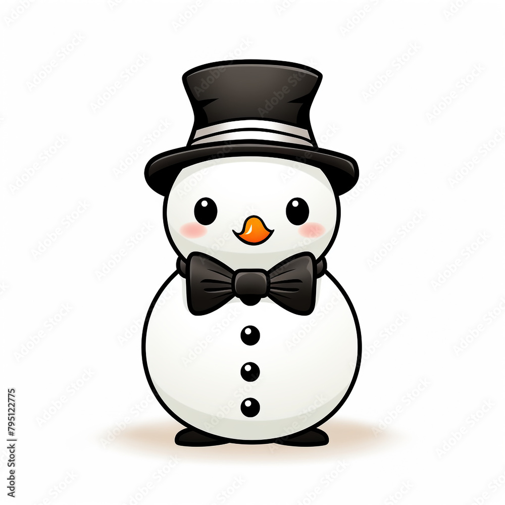 clipart kawaii, cute snowman , soft pastel colour scheme, white background сreated with Generative Ai clipart kawaii, cute snowman , soft pastel colour scheme, white background сreated with Generative Ai