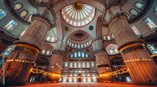 Suleymaniye Mosque in Istanbul Turkey. Famous travel  photo