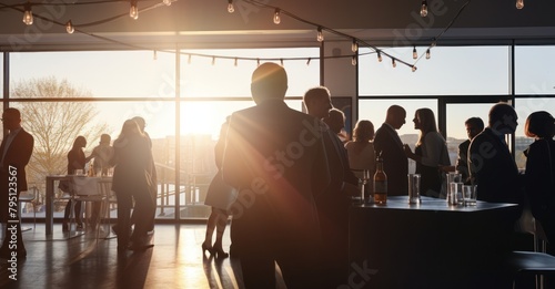 Professionals forging connections at a business networking event. © Stock Pix